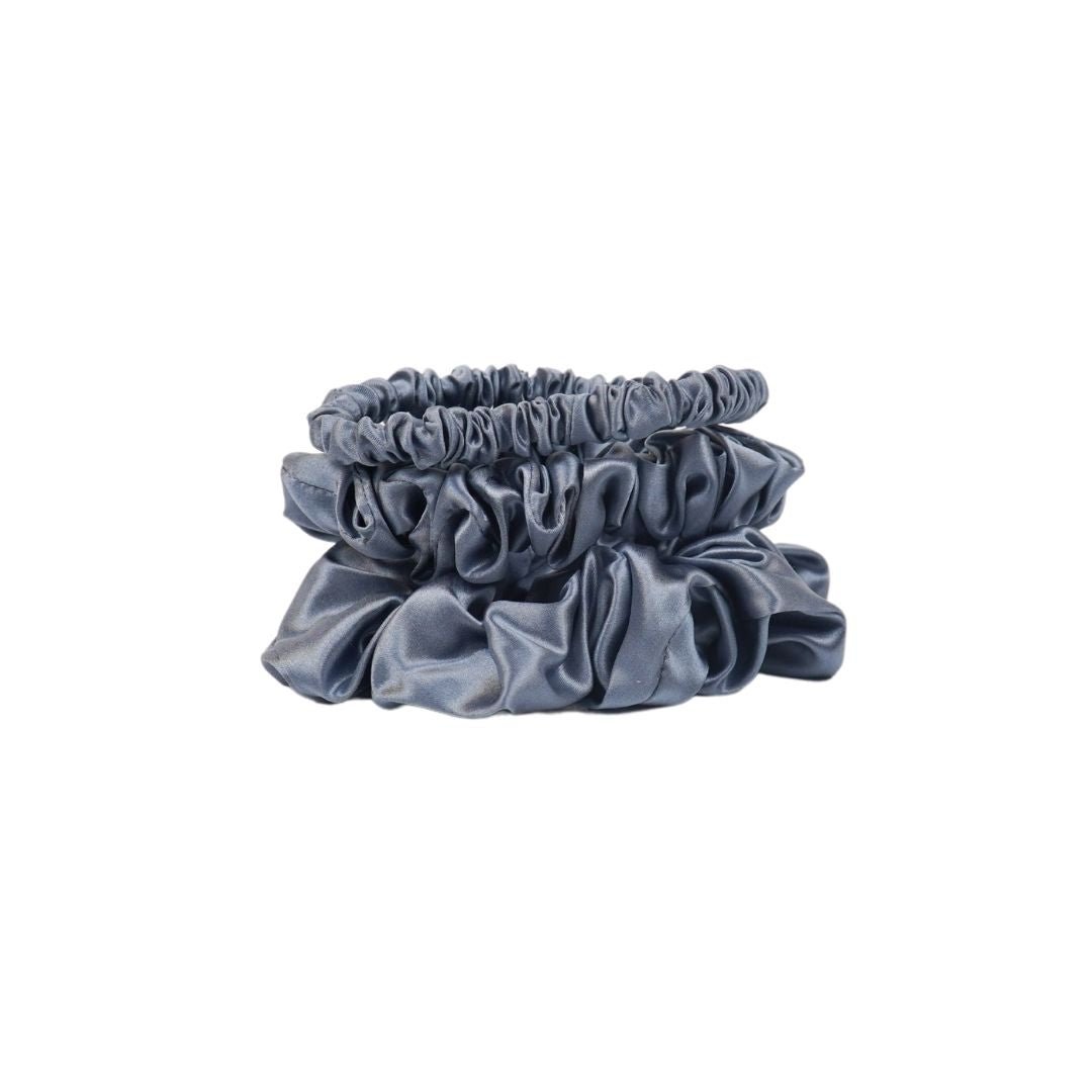 19 Momme Silk Scrunchies Mixed Size Set of 3
