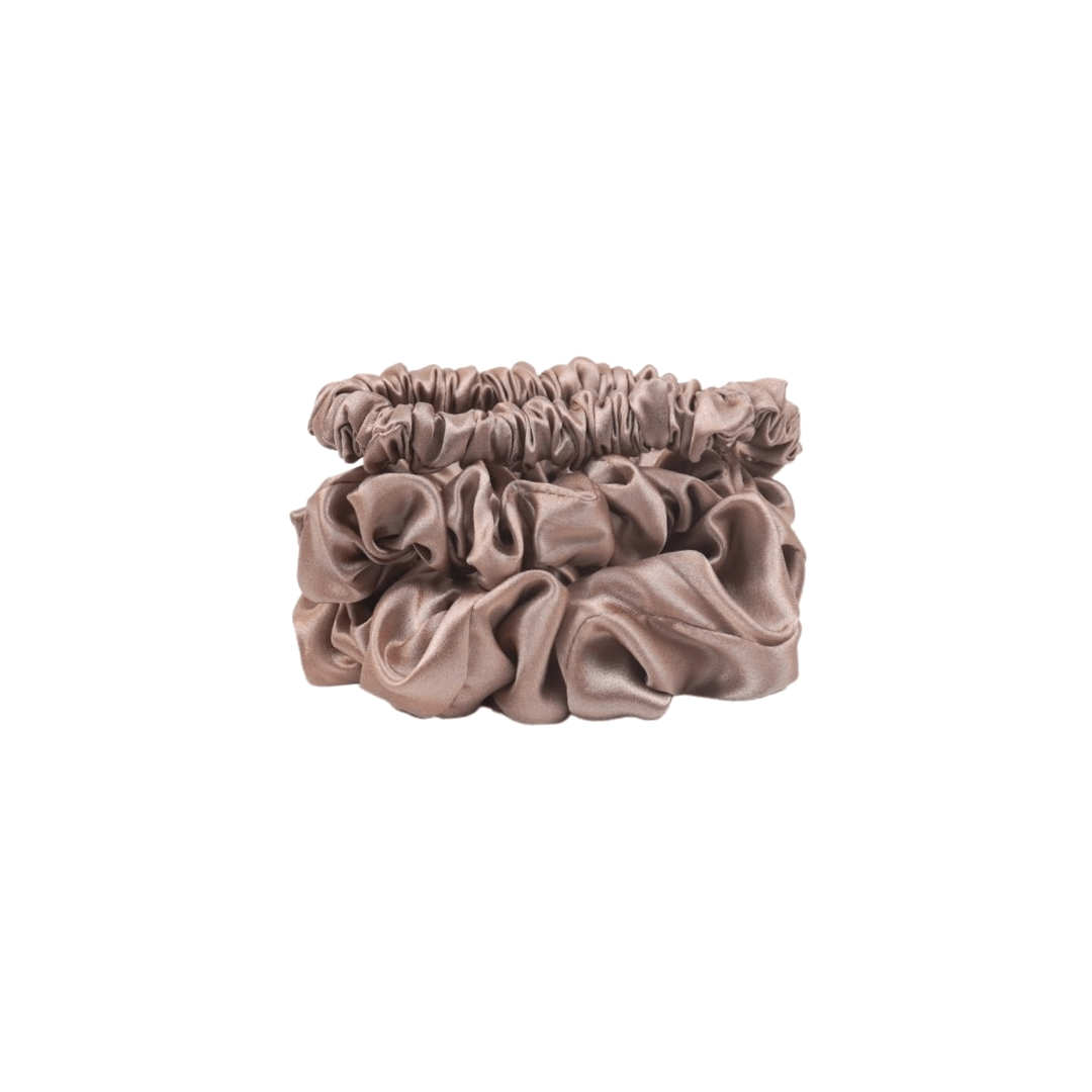 19 Momme Silk Scrunchies Mixed Size Set of 3