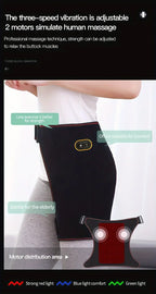 1pc USB Heated Hip Support Brace with Vibrating Massage and Adjustable Strap-3