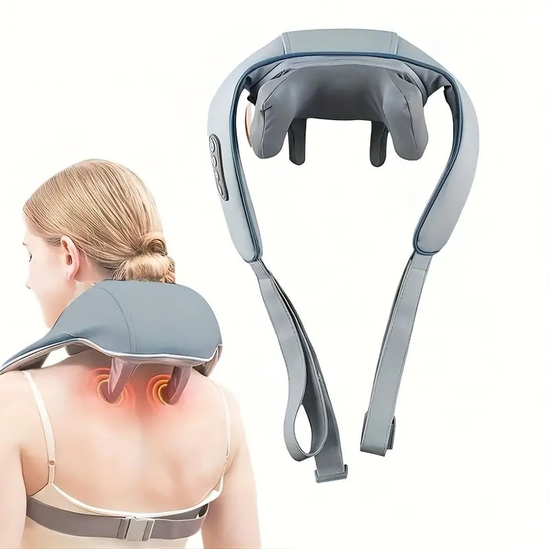 Electric Neck Massager, Portable Smart Cervical Massage-Grey-1