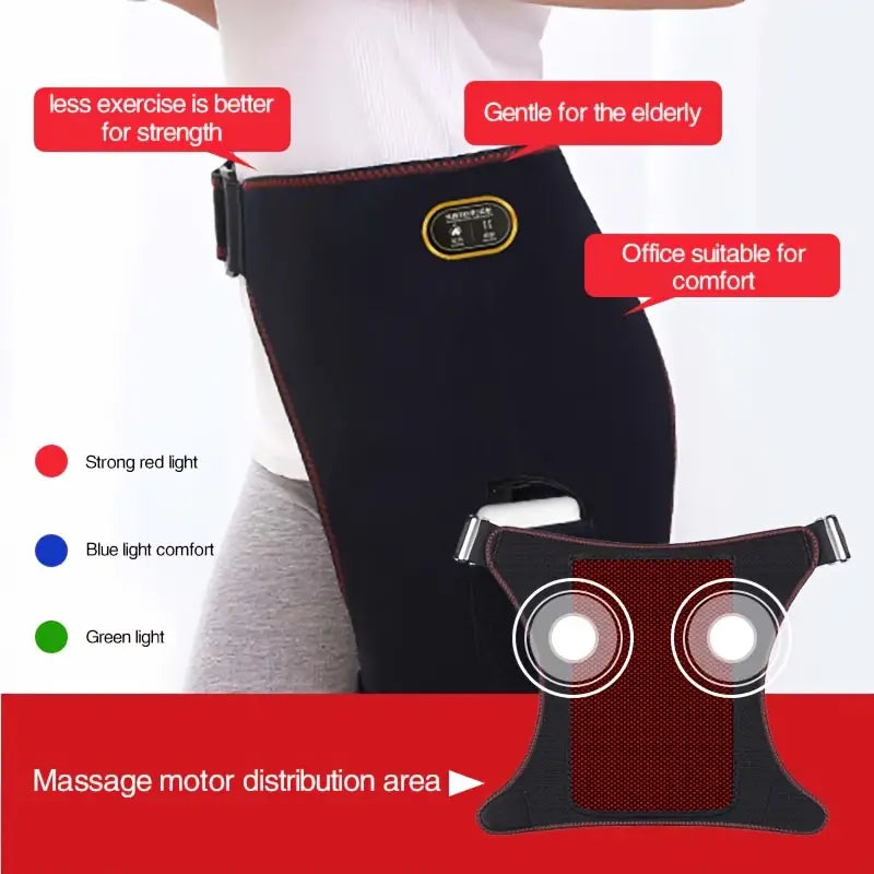 1pc USB Heated Hip Support Brace with Vibrating Massage and Adjustable Strap-4