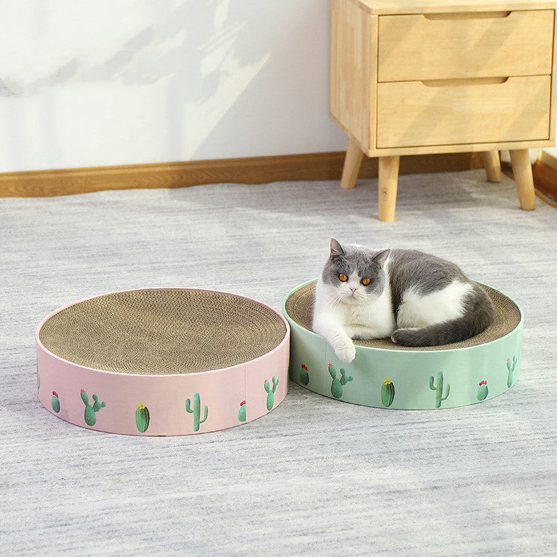 Durable Round Cat Scratch Board Bed and Toy-0