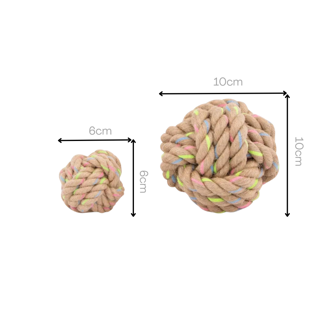 Natural Hemp Rope Ball | Recycled Cotton-3