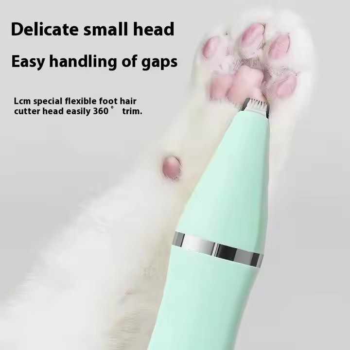 NNEDSZ Light Green 4-in-1 Pet Grooming Electric Clippers - Professional Rechargeable Trimmer for Dogs & Cats, Paw, Fur, Nail, and Ear Care | Compact Design,-4