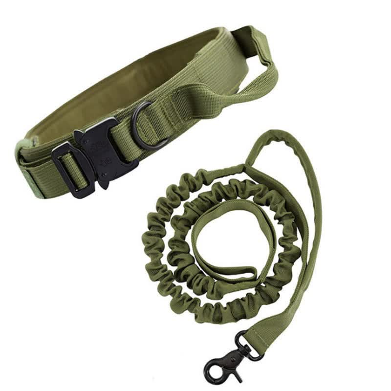 NNEDSZ L Green Hands-Free Dog Leash with Adjustable Waist Belt - Shock Absorbing Bungee Lead-0