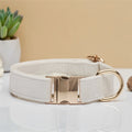 NNEDSZ Beige Durable Dog Collar with Metal Buckle - Adjustable Nylon Pet Collar for Small to Large Dogs Size XS-0