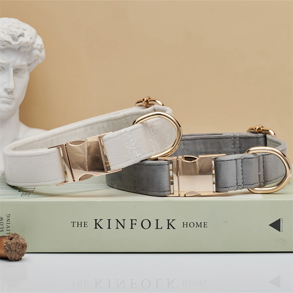 NNEDSZ Beige Durable Dog Collar with Metal Buckle - Adjustable Nylon Pet Collar for Small to Large Dogs Size XS-2