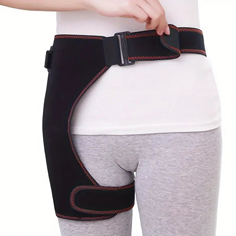 1pc USB Heated Hip Support Brace with Vibrating Massage and Adjustable Strap-2