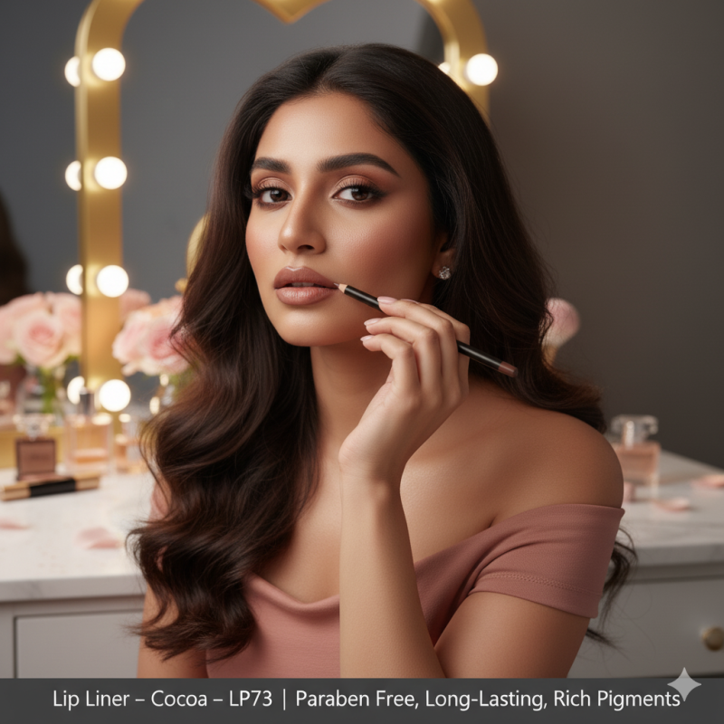 Lip Liner – Cocoa – LP73 | Paraben Free, Long-Lasting, Rich Pigments