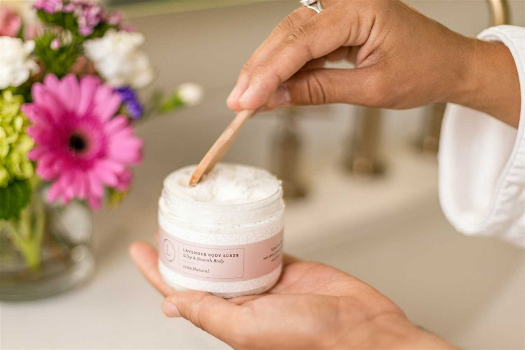 CBD Lavender Body Scrub with CBD, Natural Body Salt Scrub (THC free)-3