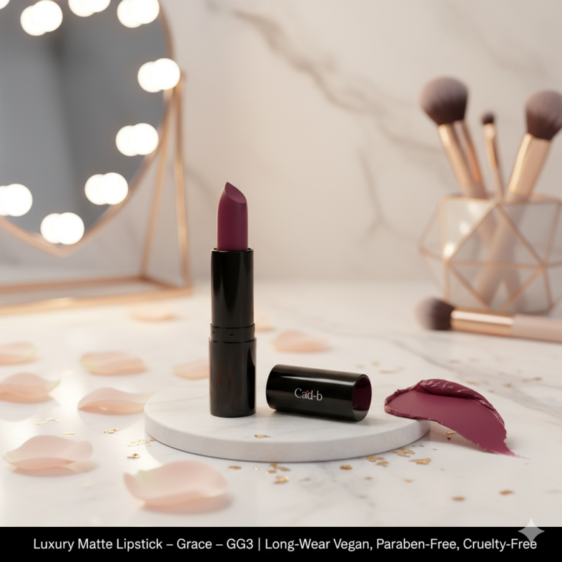 Luxury Matte Lipstick – Grace – GG3 | Long-Wear, Vegan, Paraben-Free, Cruelty-Free