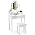 NNECW Makeup Dressing Table with Lighted Mirror for Women-2