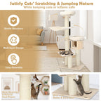 NNECW 4-Layer Solid Wood Cat Tree for Kitten & Adult Cat-2