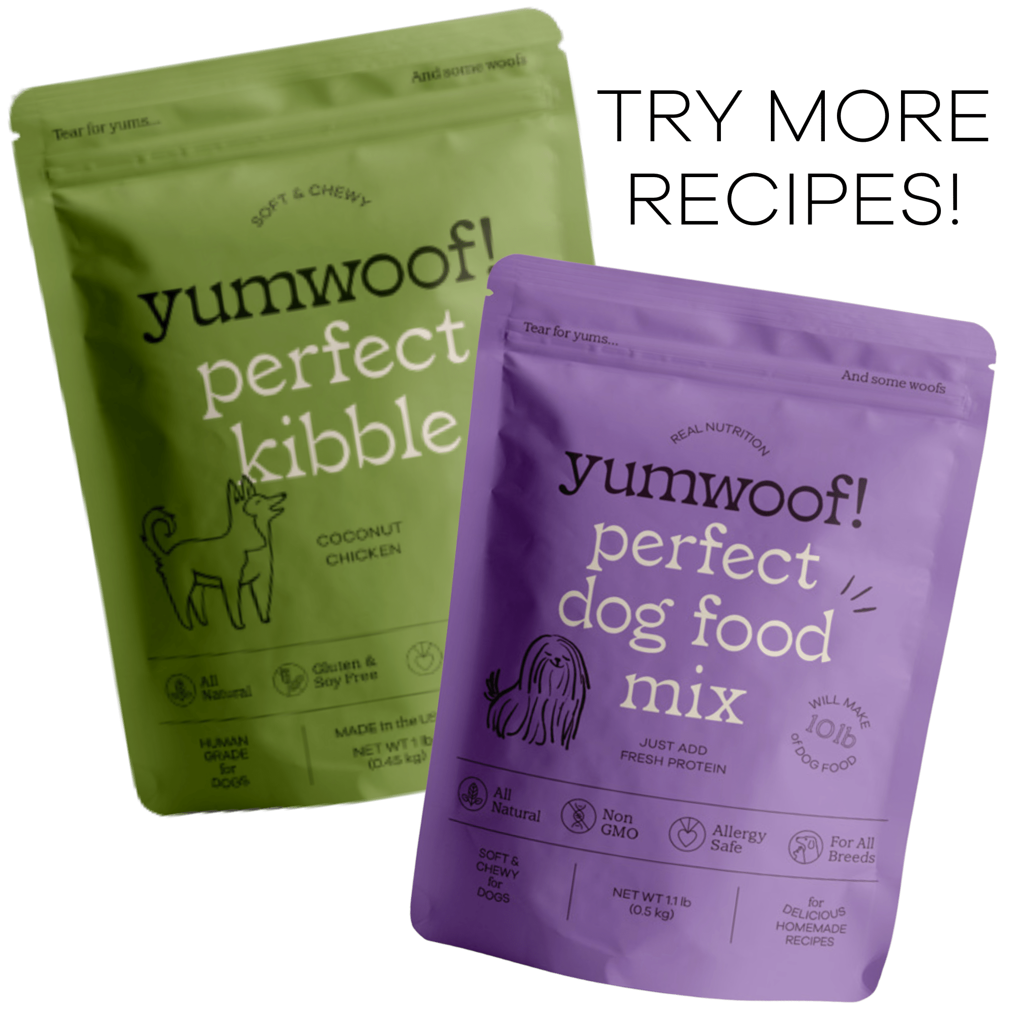 Picky Eater Starter Pack - Add Perfect Kibble Coconut Chicken (14 oz) + Perfect Dog Food Mix