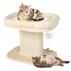 NNECW Modern Cat Tree Tower for Kittens with Large Plush Perch for Indoor Beige-1