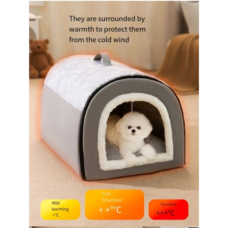 Warm Enclosed Dog Bed for All Seasons-3